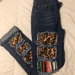 Leopard/Serape prong pant.